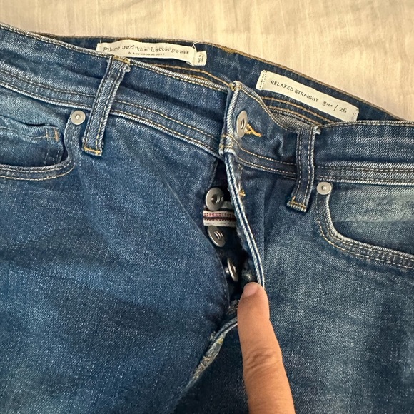 Pilcro and the Letterpress Relaxed Straight Red Stripe Ankle Denim Jeans (J2) - Picture 9 of 11